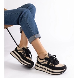 D/CEO Sneakers da donna nere e beige Renetta 2