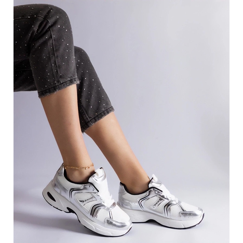 D/CEO Sneakers sportive Ena bianche e argento 2