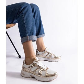 D/CEO Sneakers sportive Ena bianche e dorate d'oro 2