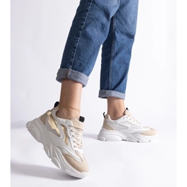 D/CEO Sneakers Milenka da donna beige e oro 2