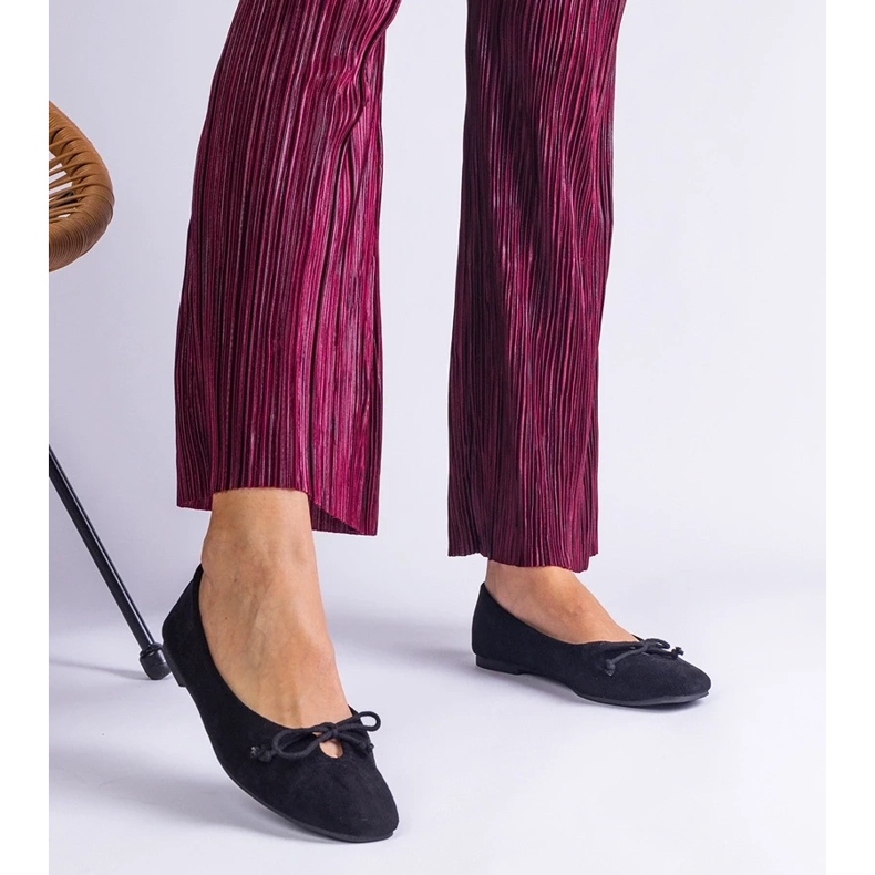D/CEO Ballerine nere con un fiocco decorativo Polino nero 2