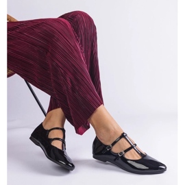 D/CEO Ballerine in vernice nera con fibbia Marinos nero 1