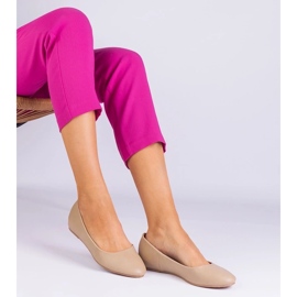 D/CEO Beige ballerinas su un cuneo nascosto di eco -leather savelia 1