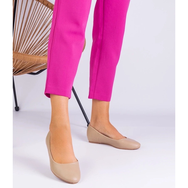 D/CEO Beige ballerinas su un cuneo nascosto di eco -leather savelia 2