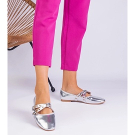 D/CEO Ballerine d'argento realizzate in ecologio decorate con fibbie Emmarino 2