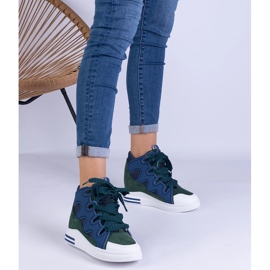 Sneaker da donna blu navy con lacci spessi 1