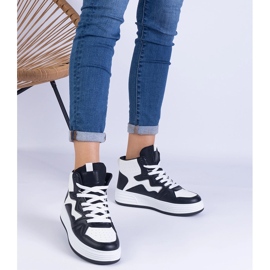 Sneaker bianche e bianche da donna nero 1