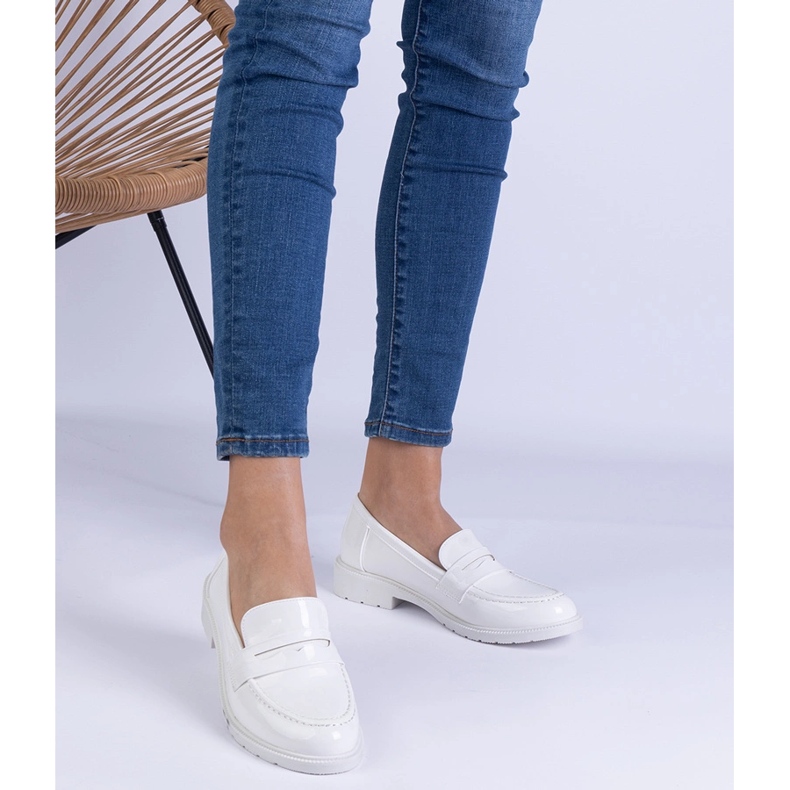 Scarpe bianche da donna dipinte bianco 1