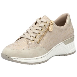 Sneaker su un cuneo Rieker N4316 Zlotys d'oro 2