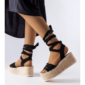 D/CEO Espadrillas nere con plateau di Loiseau nero 1