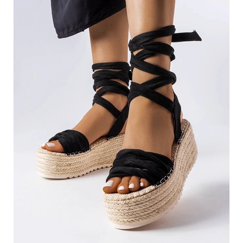 D/CEO Espadrillas nere con plateau di Loiseau nero 2