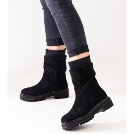 D/CEO Stivaletti slip-on neri con calzino Ralia nero 1