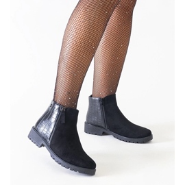 D/CEO Stivaletti neri con motivo in pelle di coccodrillo, eco-suede Mifsada nero 1