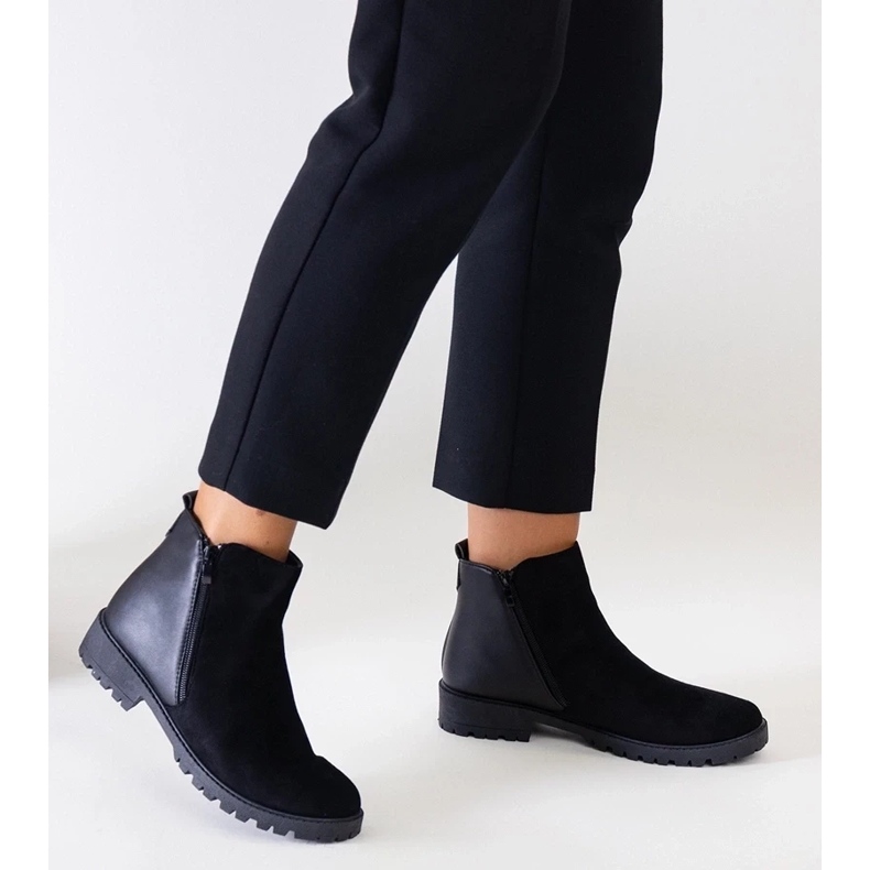 D/CEO Stivaletti neri con plateau realizzati in eco-suede Kirla nero 1