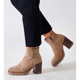 D/CEO Stivaletti beige con motivo legno, eco-camoscio Hamida 2