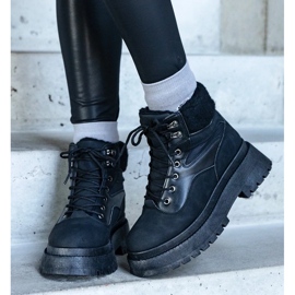 D/CEO Sneakers nere con suola spessa e pelliccia Best nero 2