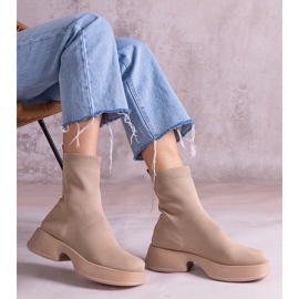 D/CEO Stivaletti beige con tomaia flessibile Evel 1