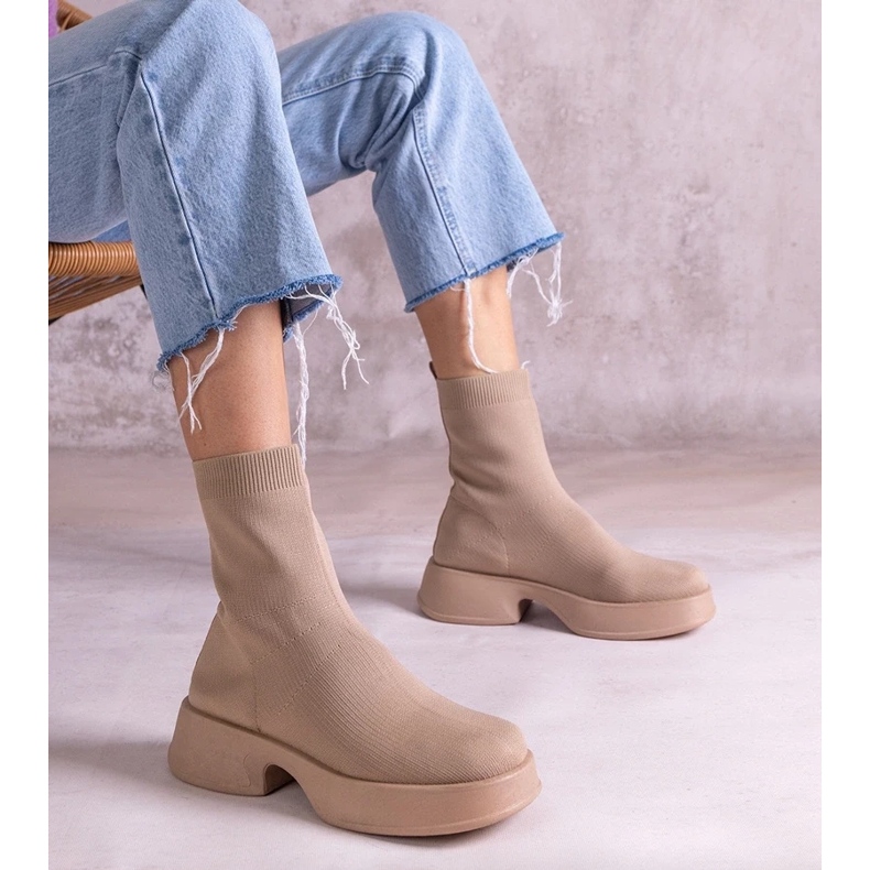 D/CEO Stivaletti beige con tomaia flessibile Evel 2