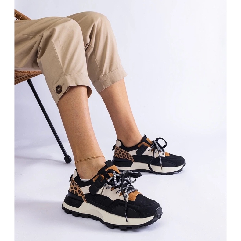D/CEO Sneaker nere decorate con un motivo animale Soria nero 1