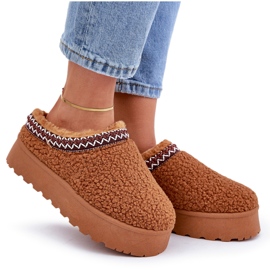 Seastar Stivali da neve con plateau in pelle di pecora cammello con pelliccia marrone 5
