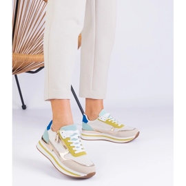 D/CEO Green Sports Sneakers sulla piattaforma con l'inserto dorato di Isotta verde 2