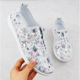 Scarpe in pelle da donna con fiori bianchi T.Sokolski 2023 FL bianco 1