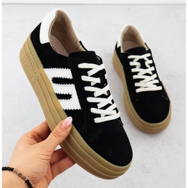 Scarpe in pelle sulla piattaforma nera Filippo 6744 nero 1