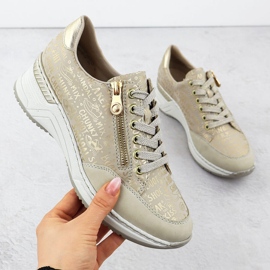 Scarpe da donna sneaker con spicchi comodi beige rieker n4316 1