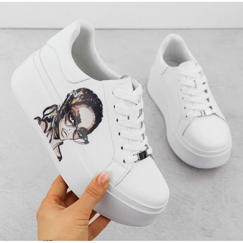 Scarpe sportive sulla piattaforma Filippo Paw587 bianca 1