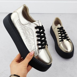 Scarpe da donna sulla piattaforma Filippo Paw546B d'oro 1