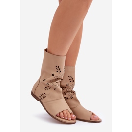 Sandali in pelle Zazoo 3437 con tomaia beige 1