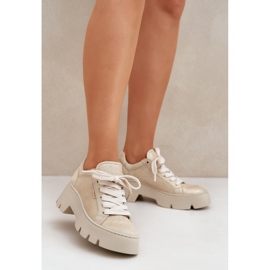 Scarpe sportive con sneaker sulla piattaforma Chebello 4632 Gold d'oro 2