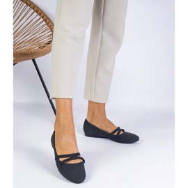 Ballerine femminili nere fatte di matt eco -lale nero 1
