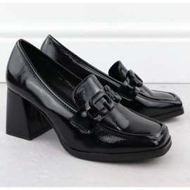 Scarpe sul post Potocki SZ12553 con una decorazione nera nero 2
