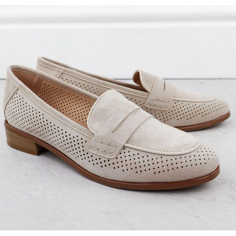 Scarpe in pelle scamosciata aperta lords potocki sz12585 beige 2