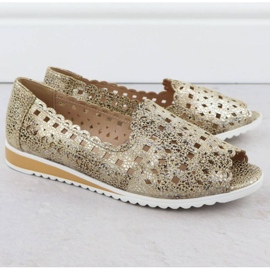 Scarpe aperte opentra punta jezzi asa135-1 oro d'oro 2