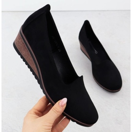 Scarpe per un cuneo potocki sz12276 nero 1