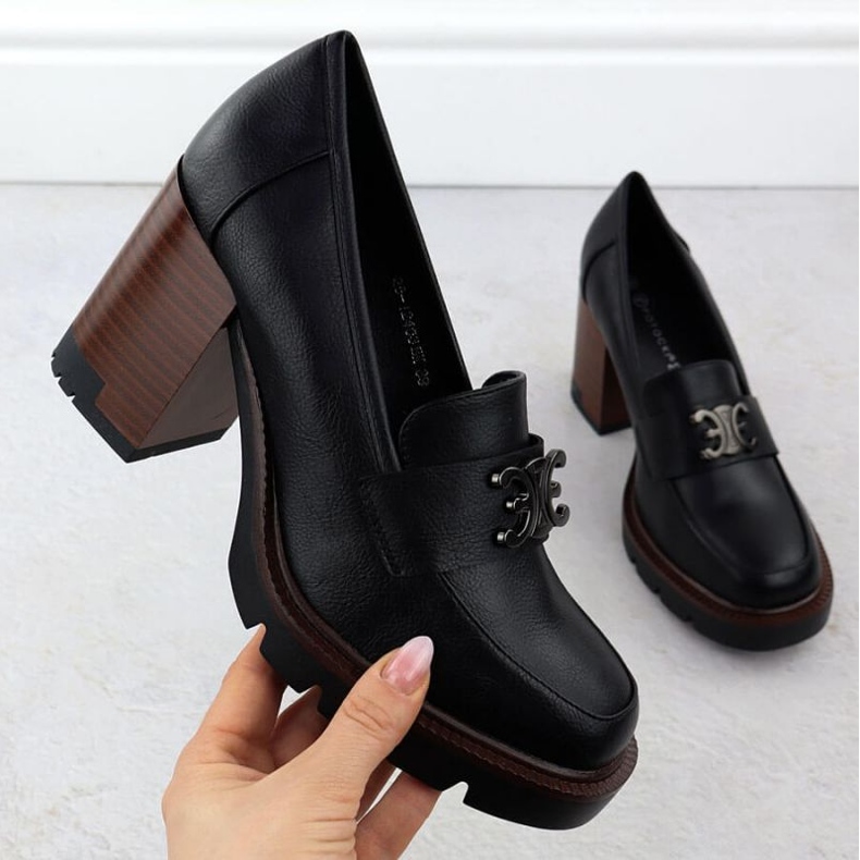 Scarpe Moccasin sul Post Potocki in SZ12403 WOL287 nero 1