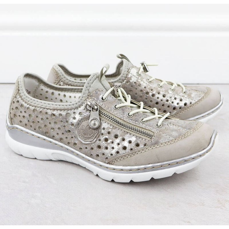 Rieker L32P6-90 SILVER Openwork Sports Scarpe argento 2