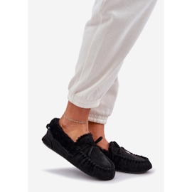 Mocassini da donna con pelliccia nera nero 1