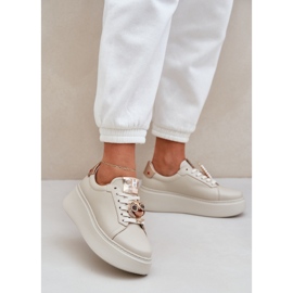 Sneaker in pelle da donna Chebello 4411 Beige leggero 2
