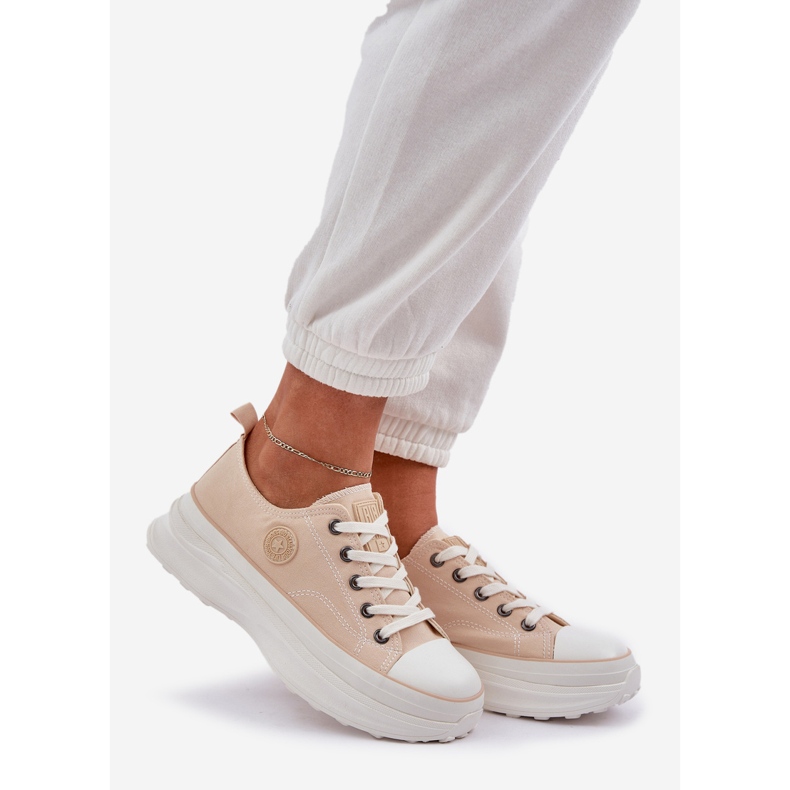 Sneaker femminili sull'enorme Sole Big Star NN274127 Beige 1