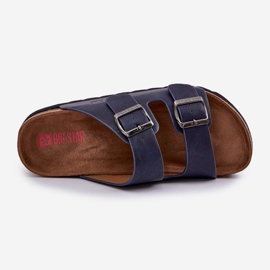 Slipisti per uomini leggeri con fibbie in pelle Eco Big Star NN174530 Blu Navy 2
