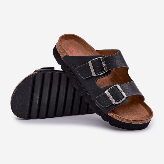 Slipisti per uomini leggeri con fibbie in pelle Eco Big Star NN174531 Nero 2