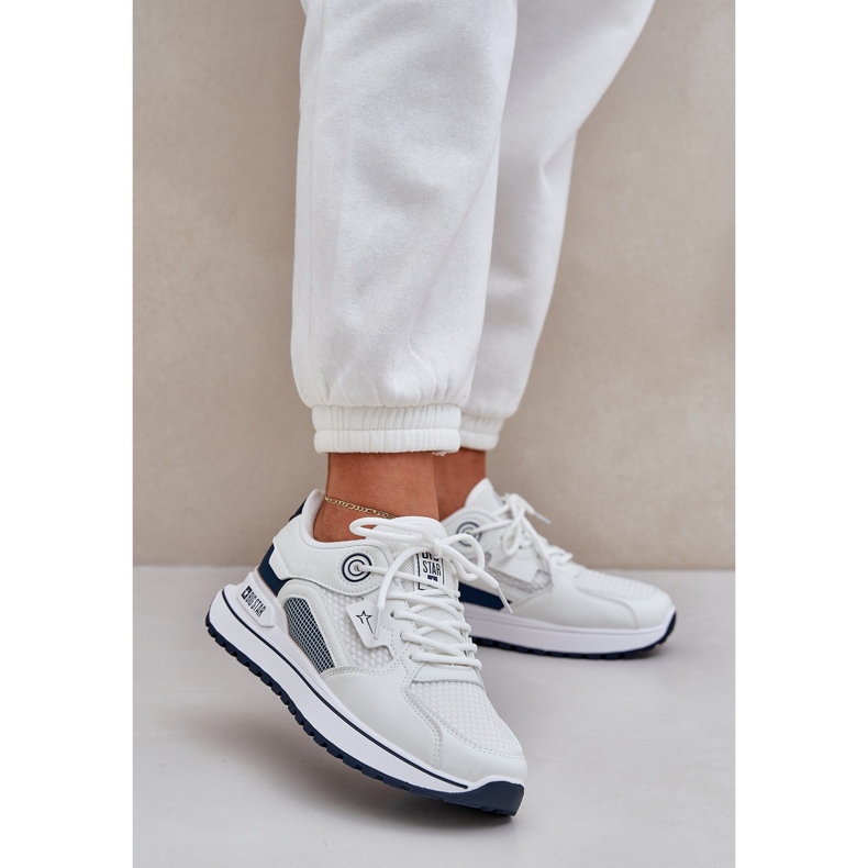 Sneaker Sneaker Sneaker Big Star NN274A103 Hi-Poly System White and Navy Blue bianco 2