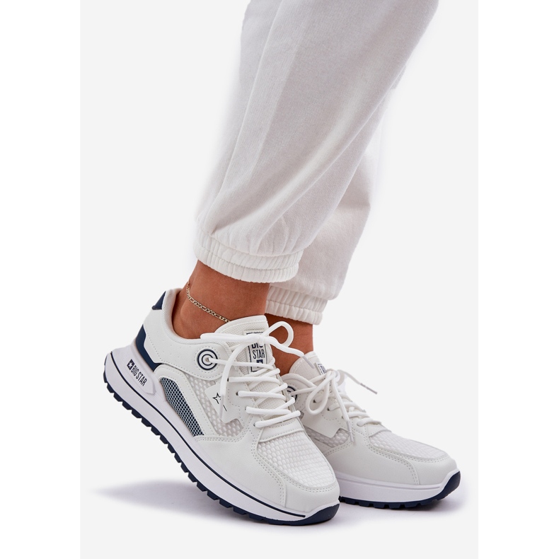 Sneaker Sneaker Sneaker Big Star NN274A103 Hi-Poly System White and Navy Blue bianco 1