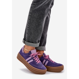 Zazoo N1068S4 Sneaker in pelle scamosciata femminile sulla piattaforma Dark Violet viola 1