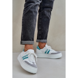 Zazoo N1068S8 in pelle sneaker da donna bassa sulla piattaforma bianca bianco 2