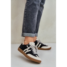 Zazoo N1068 in pelle Sneaker nere da donna bassa nero 2