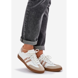 Zazoo N1068 in pelle Sneaker da donna a basso beige 1